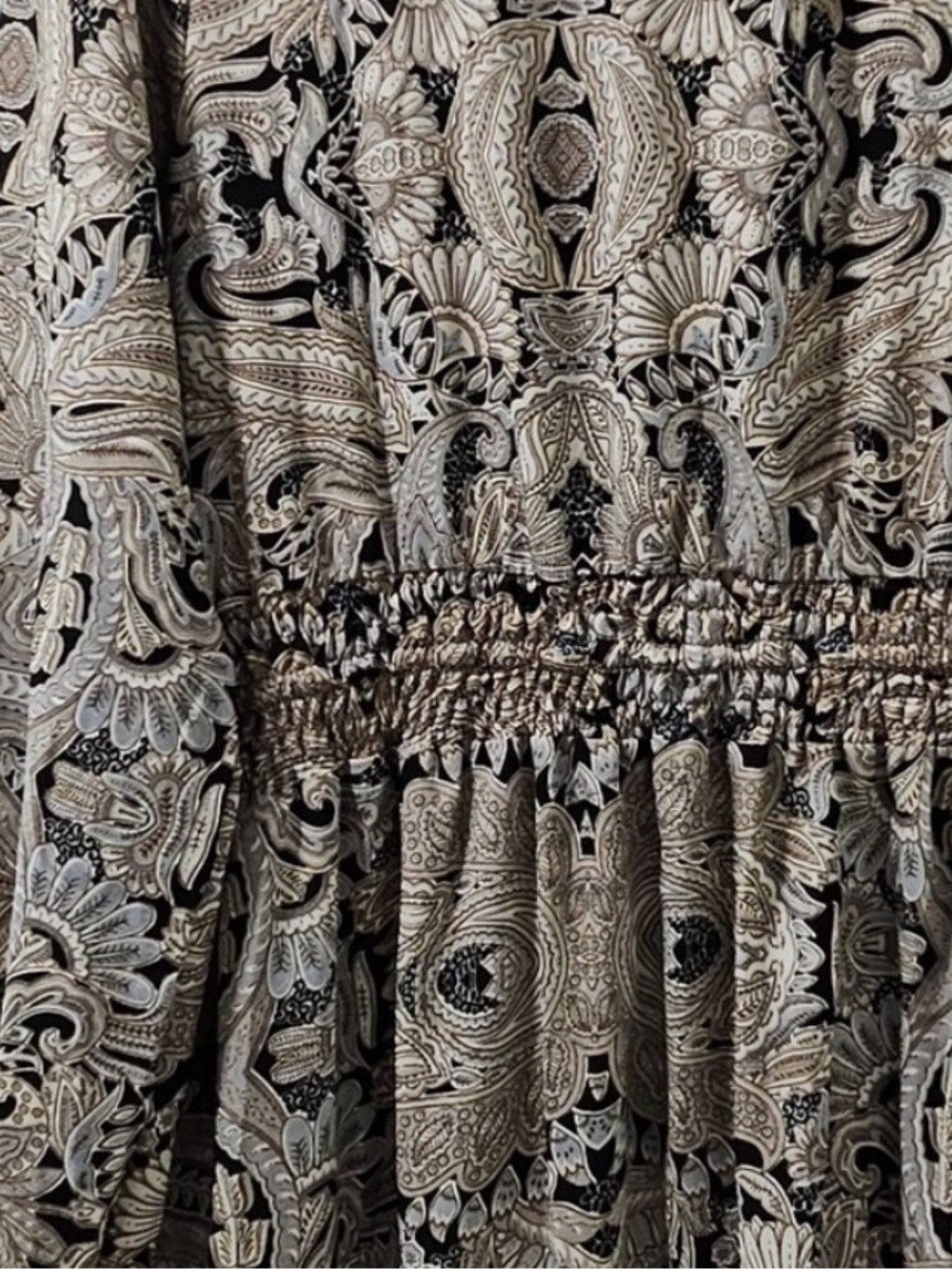 Boho Boemo Paisley Wrap Maxi Dress in Taupe medium Anthropologie - Picture 3 of 5